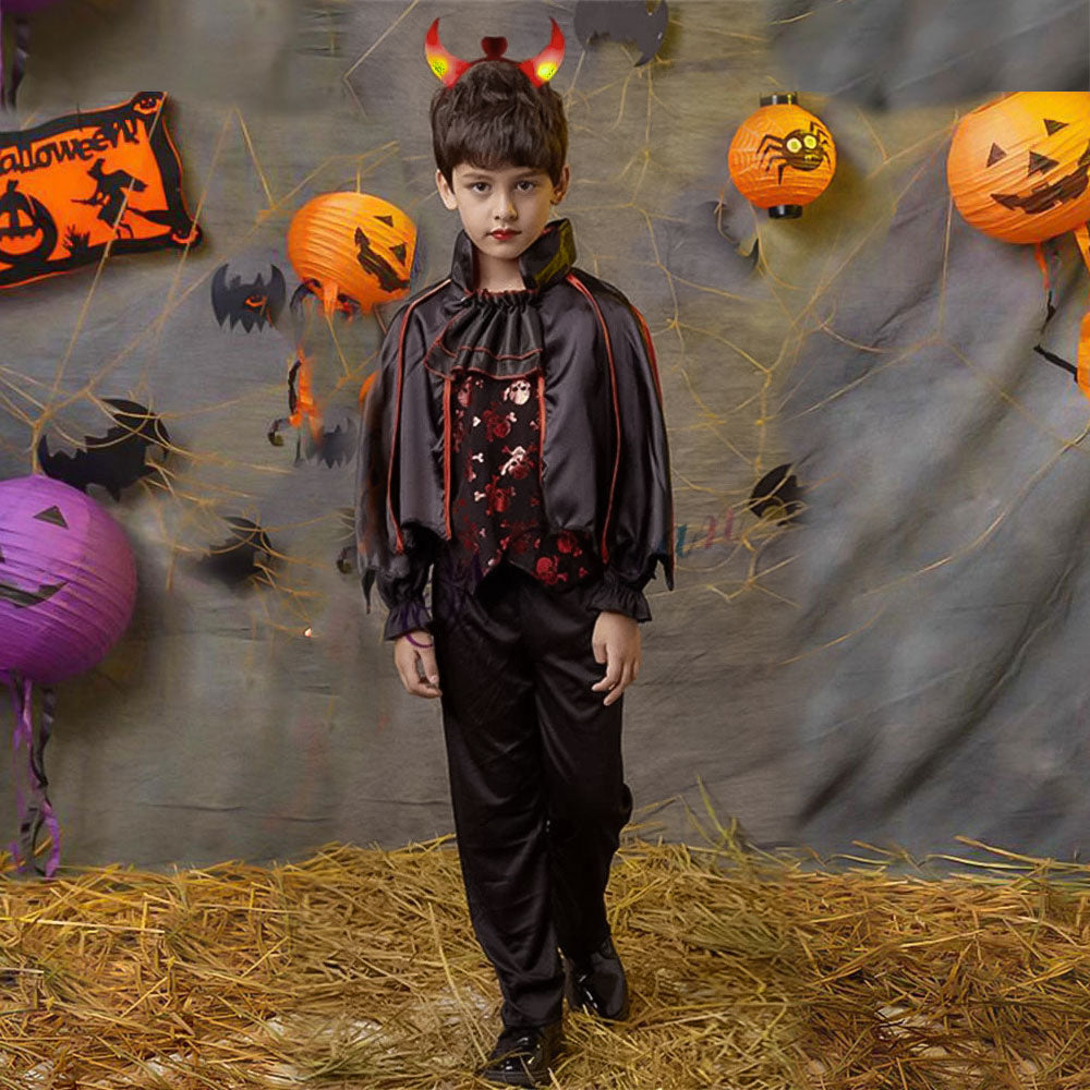 Déguisement de petit diable rouge et noir