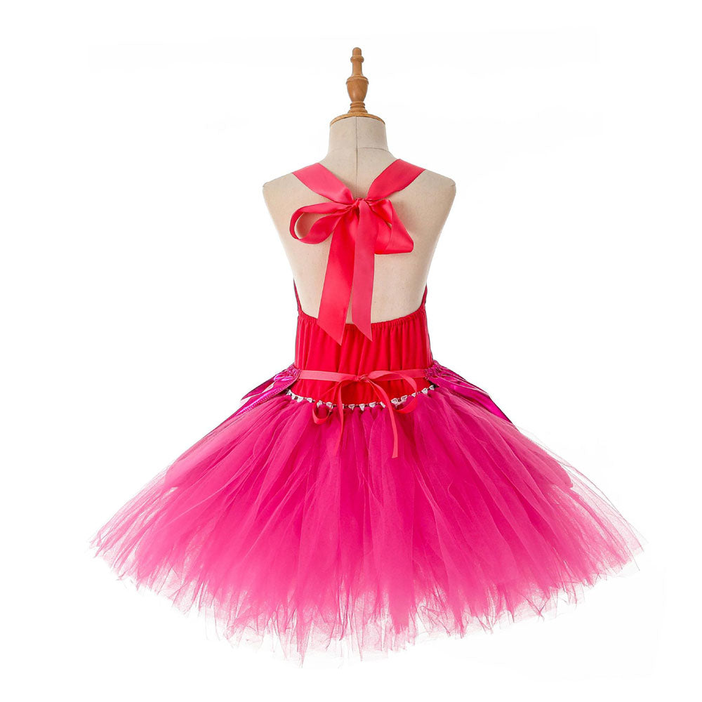 Robe de Poupée rose métallisée