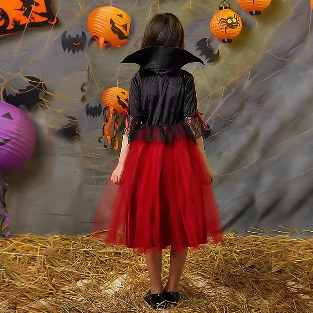 Déguisement de petite diablesse rouge et noire