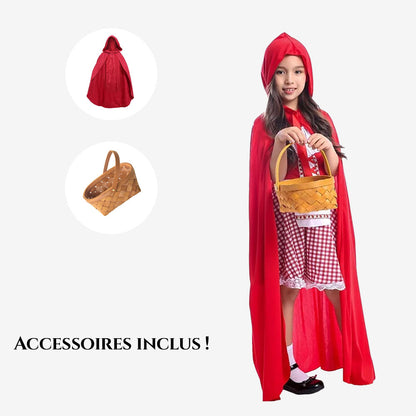 Costume Cape rouge à capuche pour fille