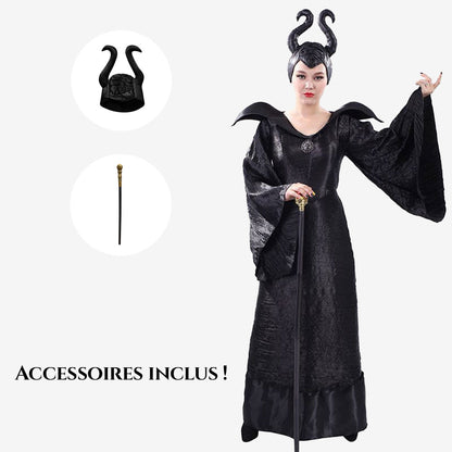 Déguisement sorcière noire à cornes