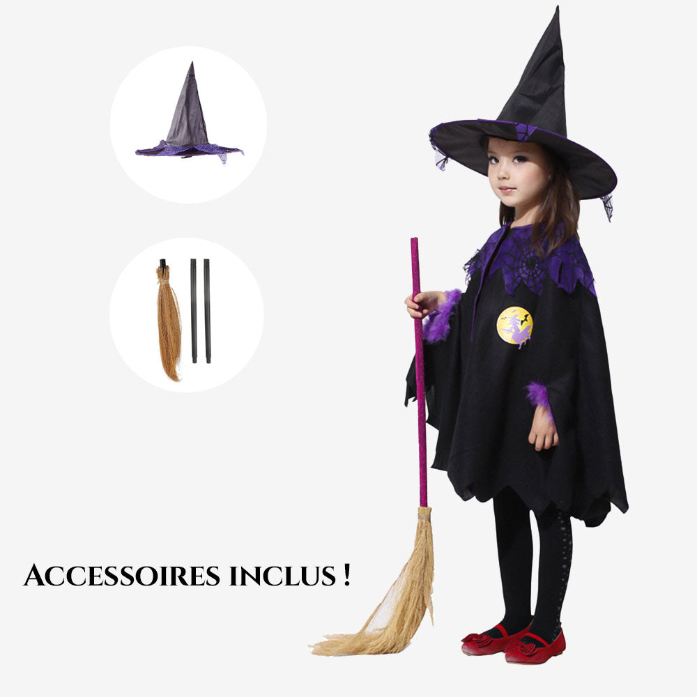 Cape de sorcière noire pour fille