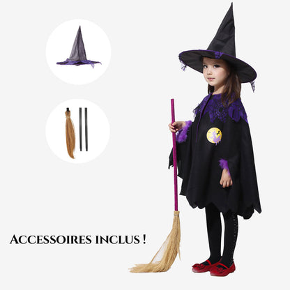 Cape de sorcière noire pour fille