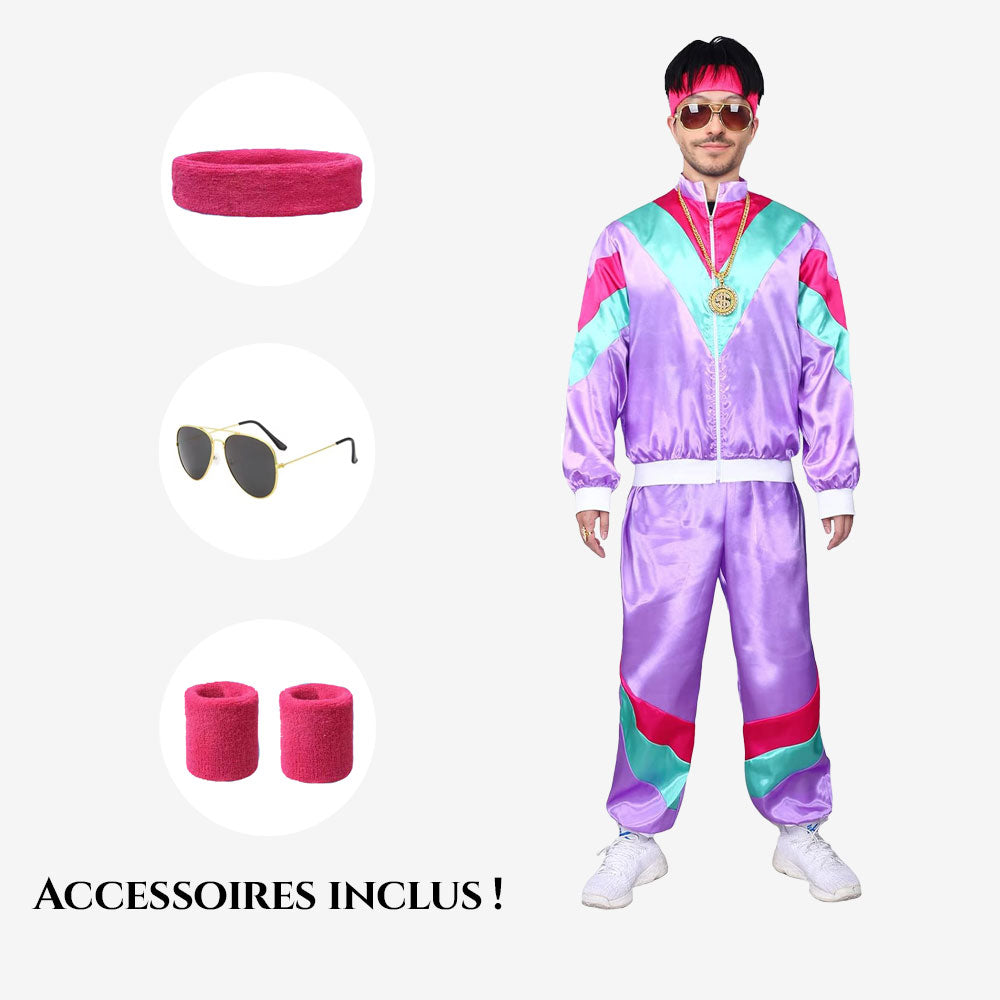 Costume Homme Rétro Violet & Turquoise