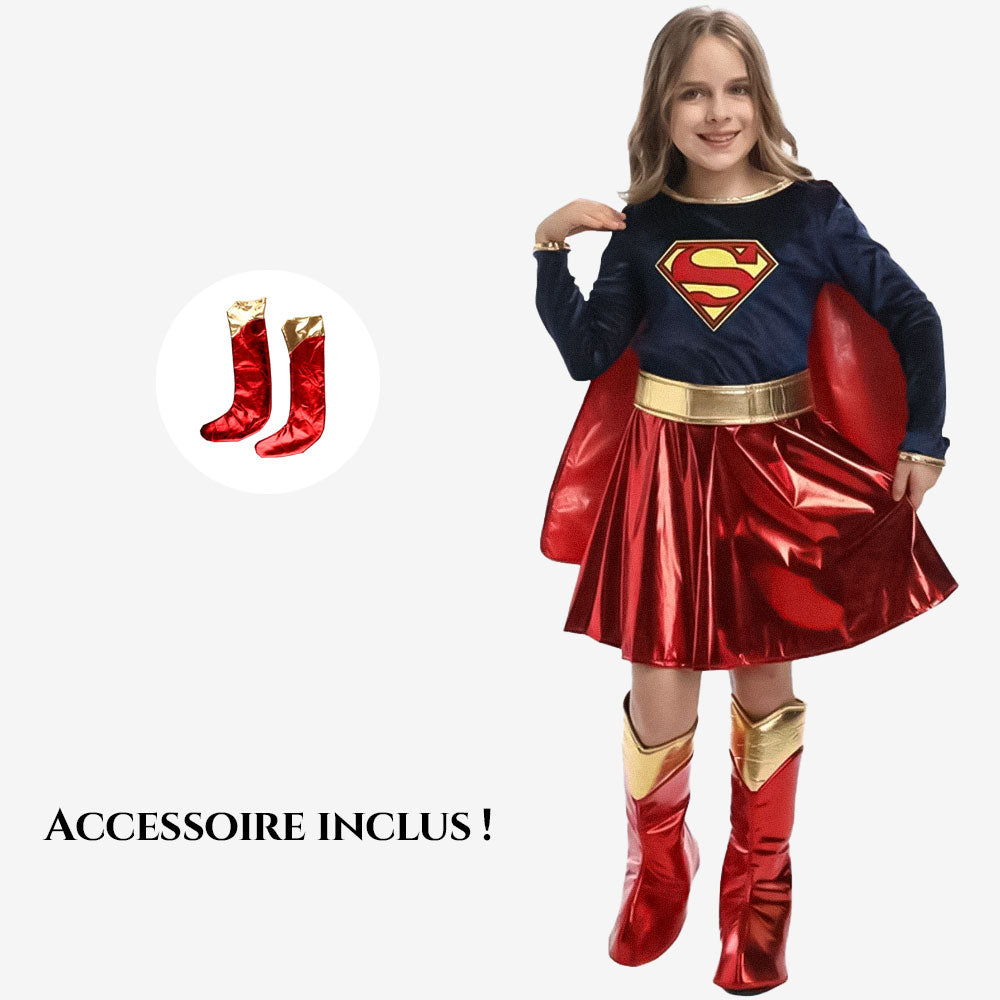 Costume de super-héroïne bleu pour fille