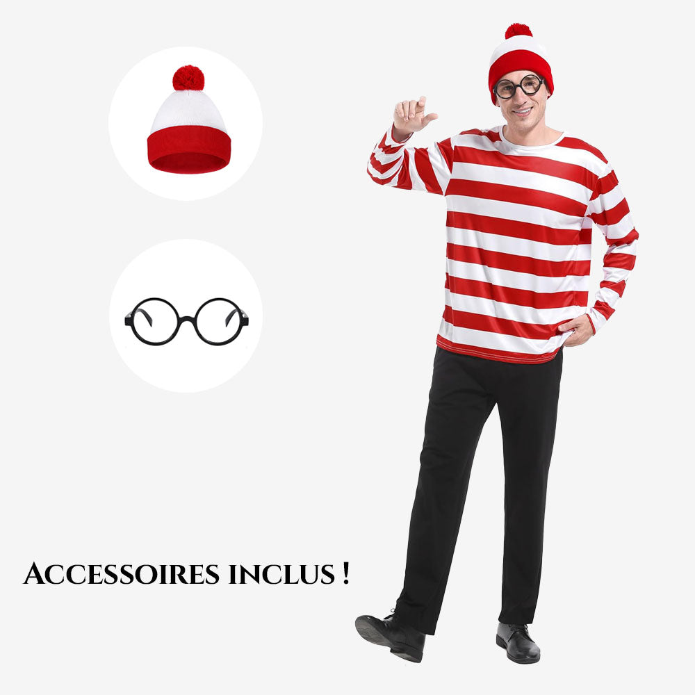 Déguisement homme explorateur à rayures