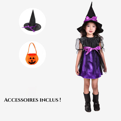 Déguisement sorcière violette  avec chapeau