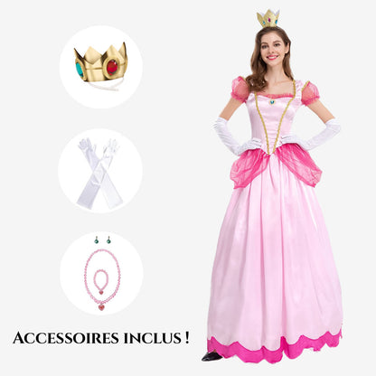 Déguisement robe de princesse rose adulte