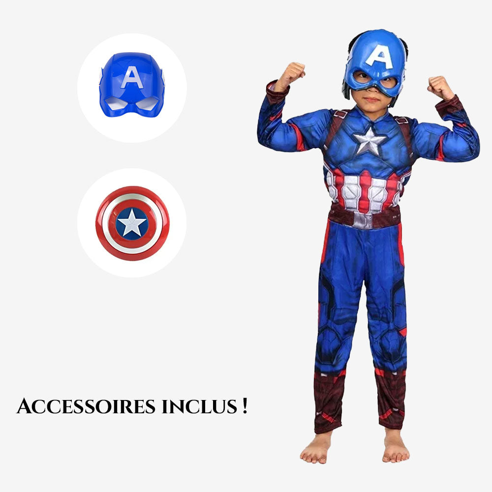 Déguisement super-héros bleu et rouge enfant