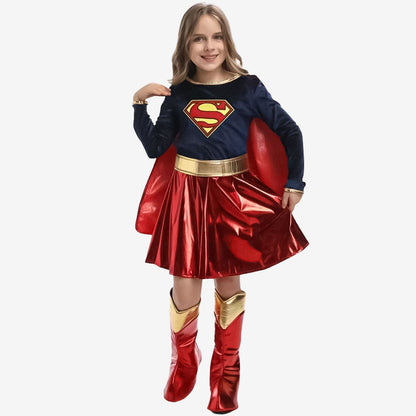 Costume de super-héroïne bleu pour fille