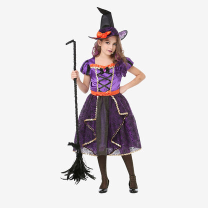 Costume de sorcière violette pour fille