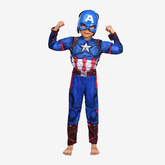 Déguisement super-héros bleu et rouge enfant