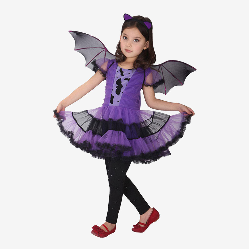 Déguisement de petite chauve-souris violette