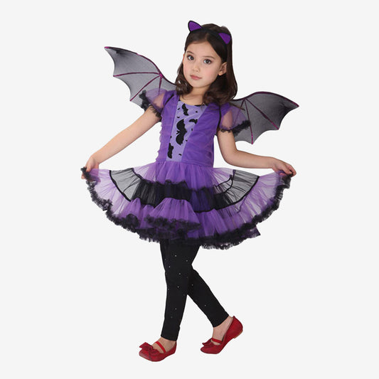 Déguisement de petite chauve-souris violette