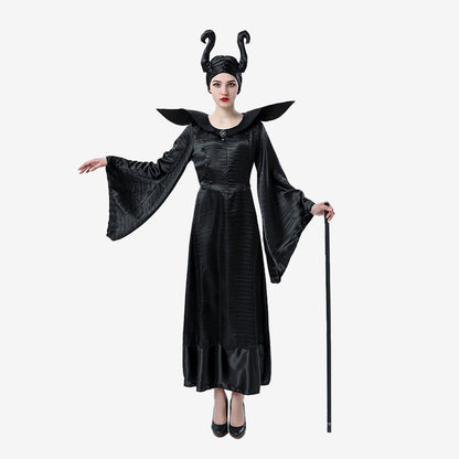 Déguisement sorcière noire à cornes