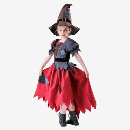 Déguisement de sorcière rouge pour fille