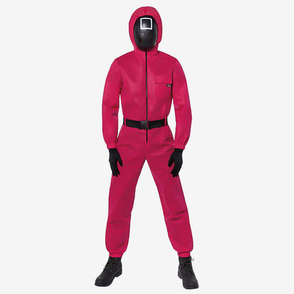 Combinaison rouge avec masque pour homme