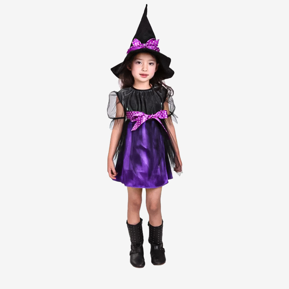 Déguisement sorcière violette  avec chapeau