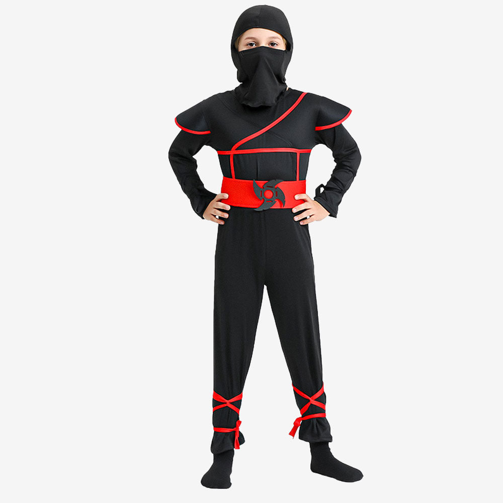 Déguisement enfant ninja rouge et noir