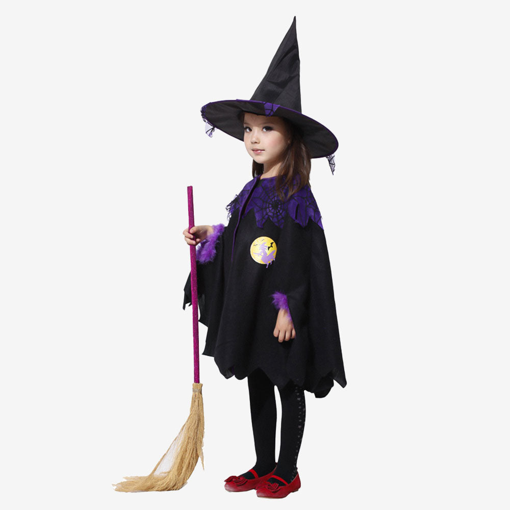 Cape de sorcière noire pour fille