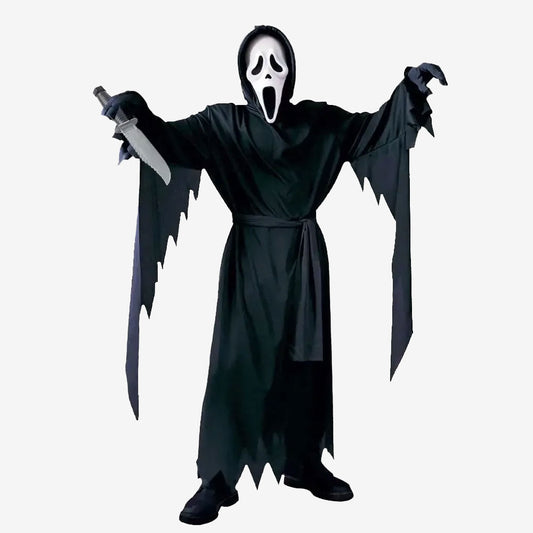 Déguisement spectre noir à capuche enfant