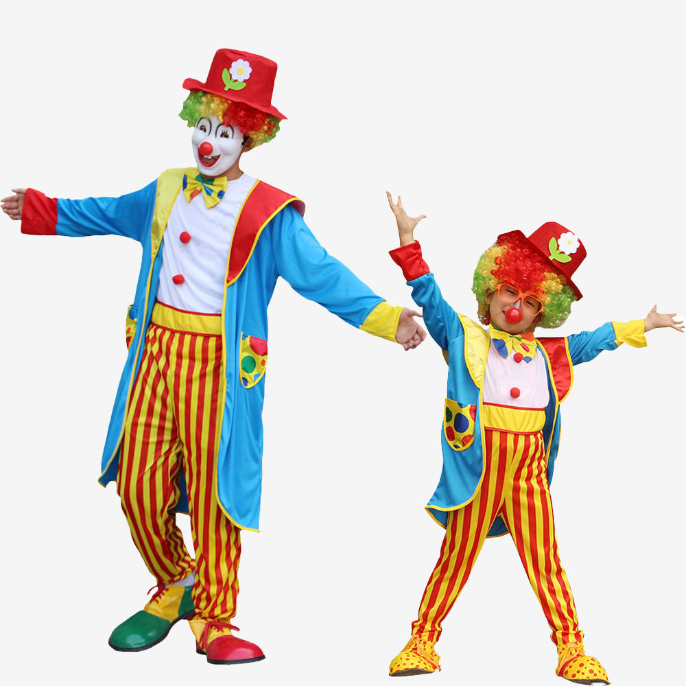 Déguisement de Clown Coloré – Version Adulte & Enfant