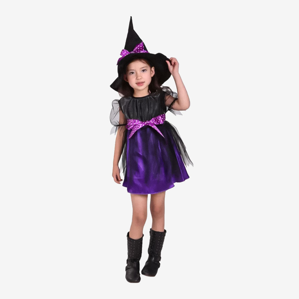Déguisement sorcière violette  avec chapeau