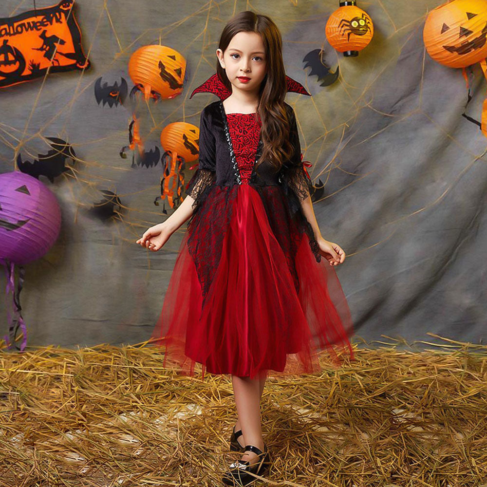 Déguisement de petite diablesse rouge et noire