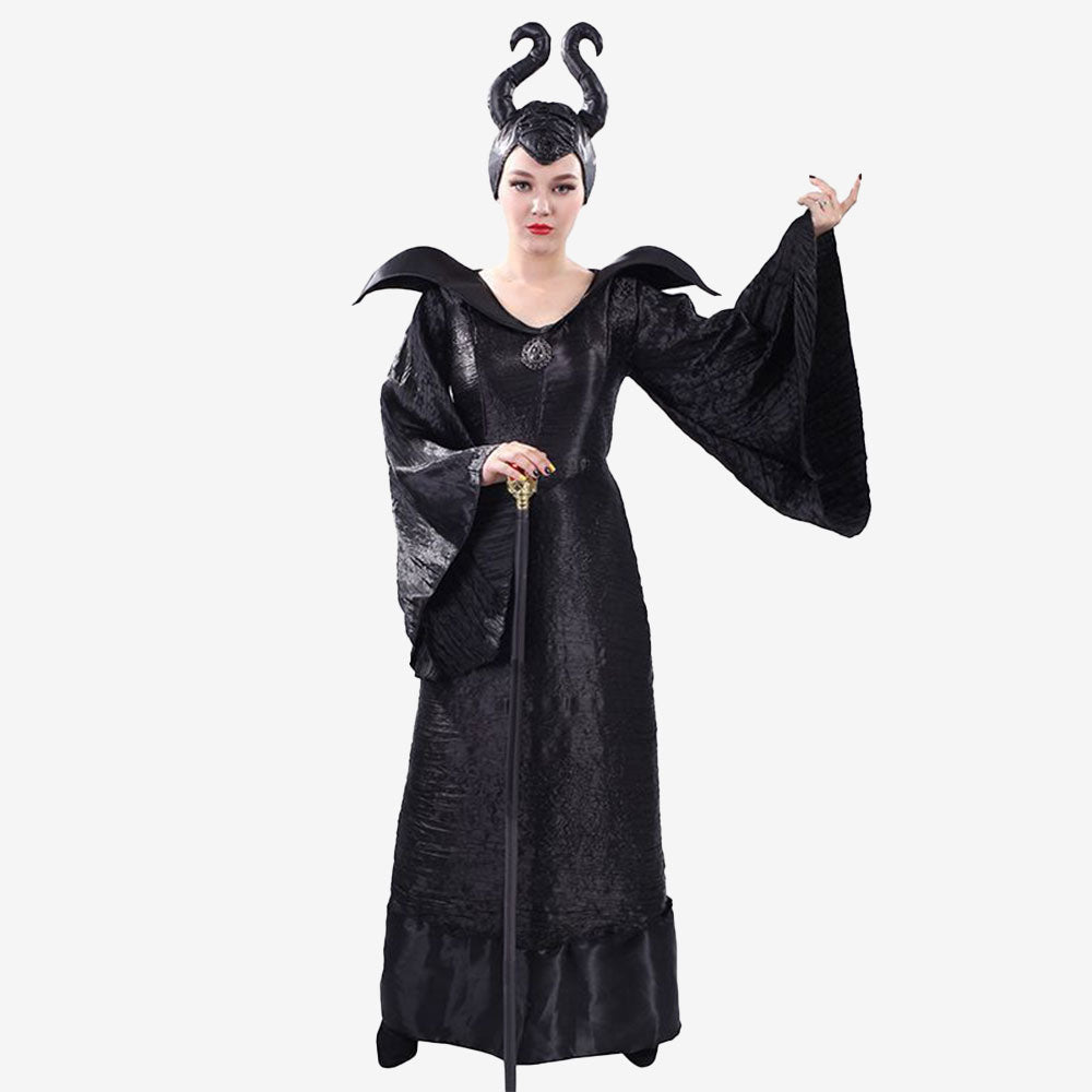 Déguisement sorcière noire à cornes