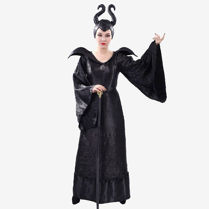 Déguisement sorcière noire à cornes