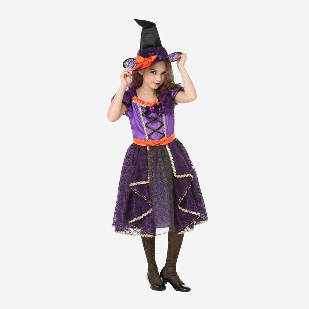 Costume de sorcière violette pour fille