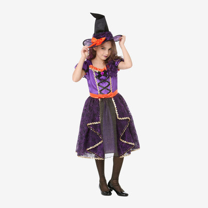 Costume de sorcière violette pour fille