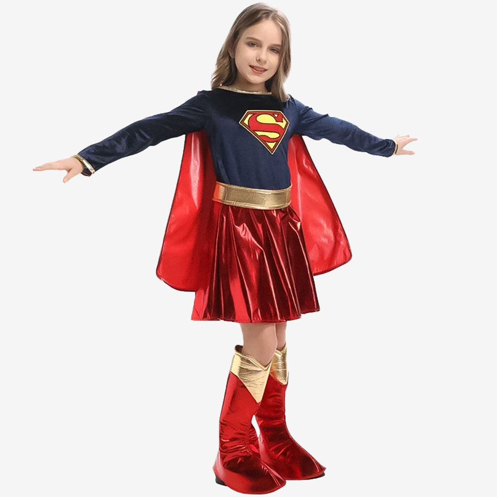 Costume de super-héroïne bleu pour fille