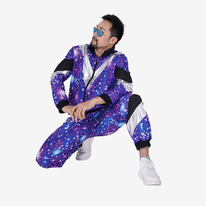 Costume Homme Disco Violet Galaxy