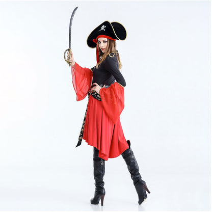 Déguisement Pirate Femme Rouge et Noir