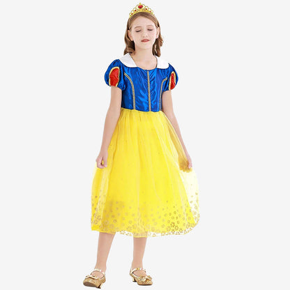 Déguisement de princesse jaune et bleue