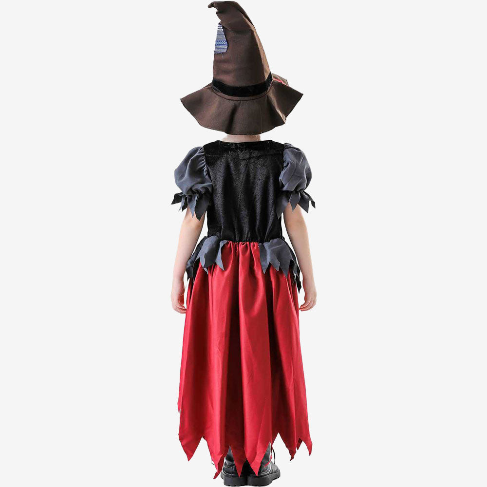 Déguisement de sorcière rouge pour fille