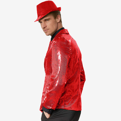 Déguisement homme à paillettes rouges