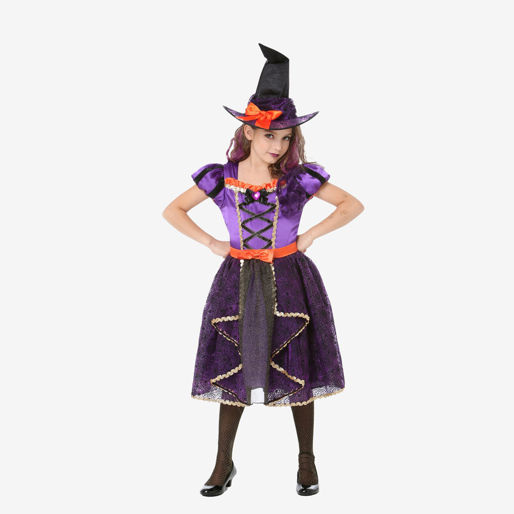Costume de sorcière violette pour fille