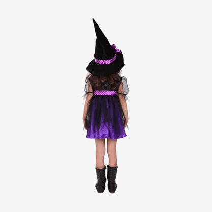 Déguisement sorcière violette  avec chapeau