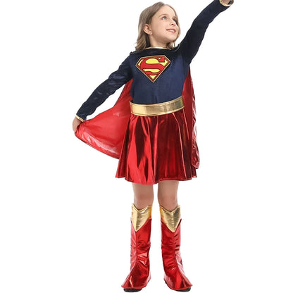 Costume de super-héroïne bleu pour fille