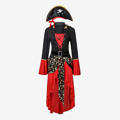Déguisement Pirate Femme Rouge et Noir
