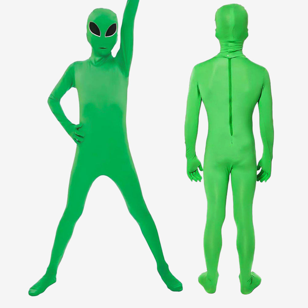 Déguisement Alien Vert Intégral – Adulte & Enfant