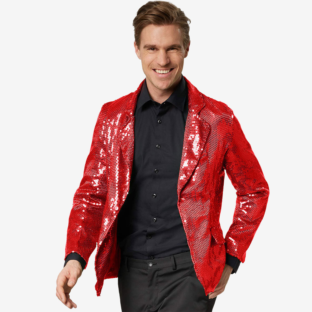 Déguisement homme à paillettes rouges
