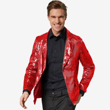 Déguisement homme à paillettes rouges