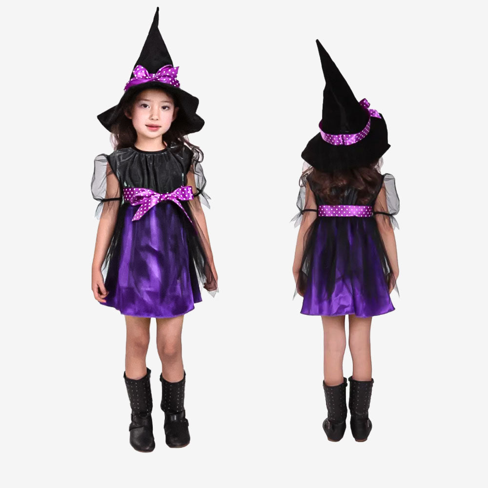 Déguisement sorcière violette  avec chapeau