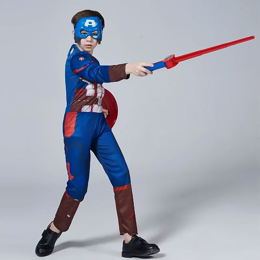 Déguisement super-héros bleu et rouge enfant