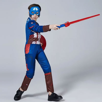 Déguisement super-héros bleu et rouge enfant