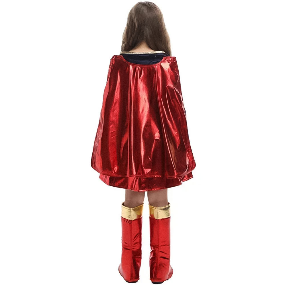 Costume de super-héroïne bleu pour fille