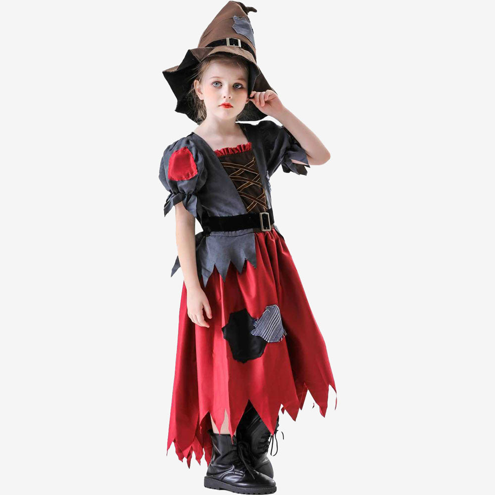 Déguisement de sorcière rouge pour fille